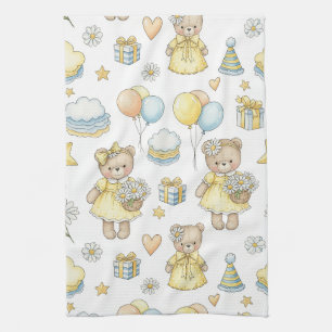 Linge De Cuisine Modèle de jardin aux marguerites avec ours en pelu
