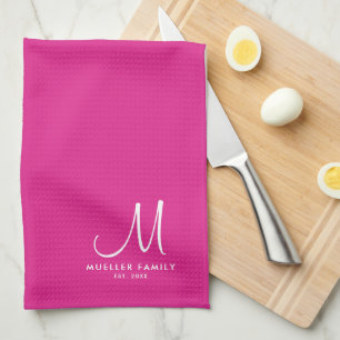 Linge De Cuisine Modèle de monogramme personnalisé Nom de famille M