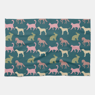 Linge De Cuisine Modèle de silhouettes d'animaux Chien Chat Cheval