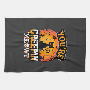 Linge De Cuisine Modèle de sorcière de chat noir Halloween Creepin 