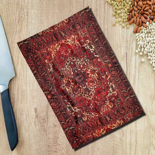 Linge De Cuisine Modèle de tapis oriental en rouge foncé (Créateur téléchargé)