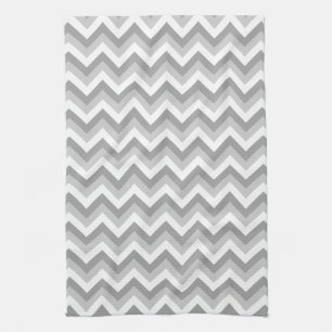 Linge De Cuisine Modèle de zigzag gris et blanc