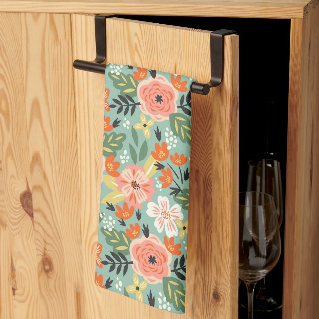 Linge De Cuisine Modèle floral du jardin (Pliage en tiers)