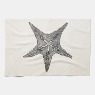 Linge De Cuisine Modèle vintage de poissons d'étoile d'antiquité