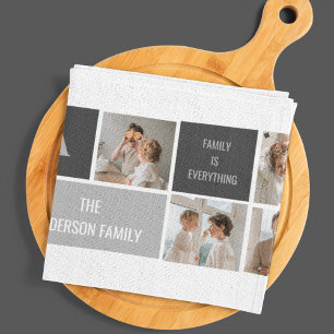 Linge De Cuisine Moden 3Collage Photo & Grey Meilleur Cadeau Famili
