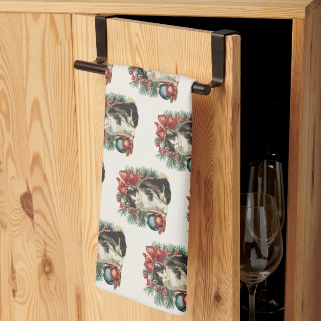 Linge De Cuisine Modern Green Whimsical Christmas Kitchen Towel (Pliage en tiers)