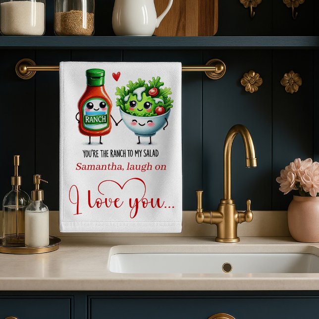 Linge De Cuisine Modern Valentine Funny Food Kitchen Towel (Modern Valentine Funny Food Kitchen Towel)