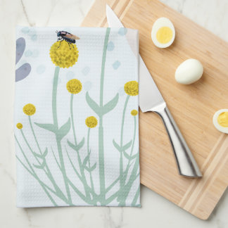 Linge De Cuisine Moderne Abstrait Botanique Jaune Bouton Billy