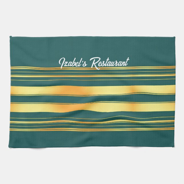 Linge De Cuisine Moderne Green Gold Luxury Linen Texture Collection (Horizontal)