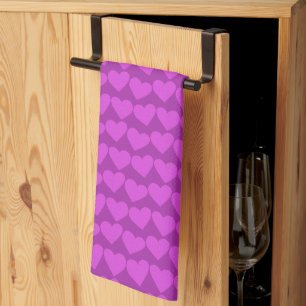 Linge De Cuisine Moderne Super Purpl Hearts Motif Valentines mignon