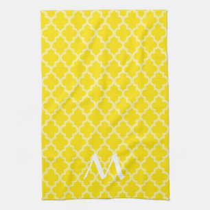 Linge De Cuisine Modes marocains jaunes d'or Quatrefoil avec