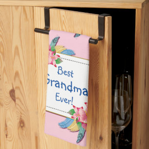 Linge De Cuisine Modifier le texte Ajouter le nom Boho Flower Feath