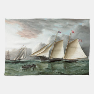 Linge De Cuisine Mohawk de schooner outre de phare de crochet de