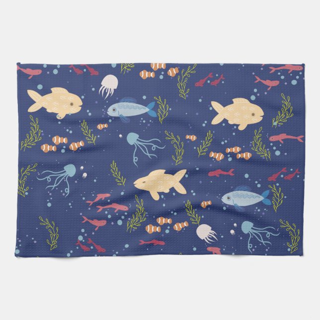 Linge De Cuisine Monde sous-marin (Horizontal)