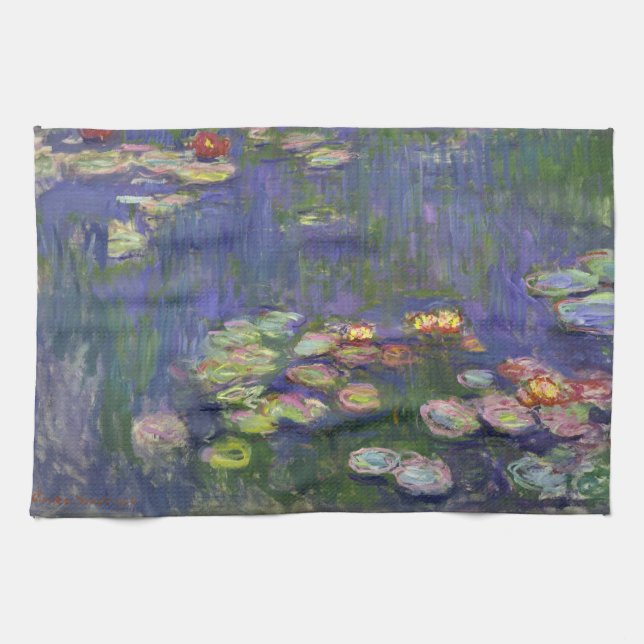 Linge De Cuisine Monet Water Lilies Chef-d'oeuvre Peinture (Horizontal)