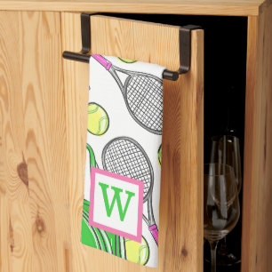 Linge De Cuisine Monogramme classique de tennis de Preppy