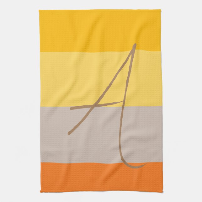 Linge De Cuisine Monogramme couleur pastel moderne multiple Nom ini (Vertical)
