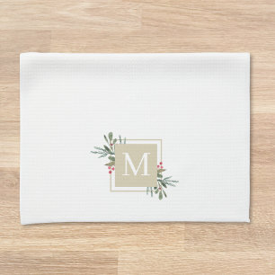 Linge De Cuisine Monogramme de botanique de Noël
