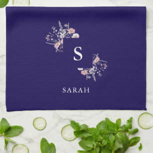 Linge De Cuisine Monogramme de la marine Première maman moderne Tea