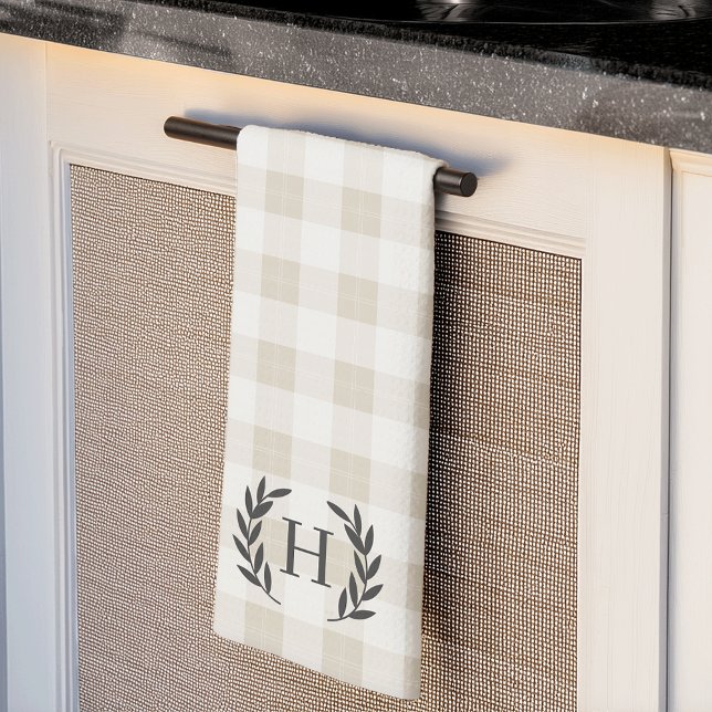 Linge De Cuisine Monogramme de Laurel Plaid (Créateur téléchargé)