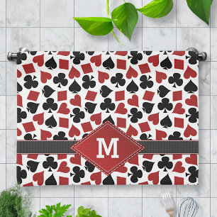 Linge De Cuisine Monogramme de motif de costume de casino de