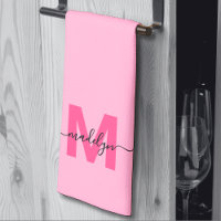 Monogramme de nom de script rose fille