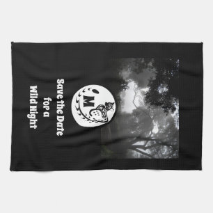Linge De Cuisine Monogramme de silhouette de gros génet tacheté