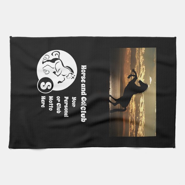 Linge De Cuisine Monogramme du club de cheval et de golf (Horizontal)