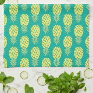 Linge De Cuisine Monogramme en pastel des ananas