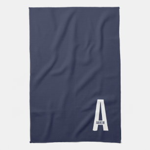 Linge De Cuisine Monogramme et nom personnalisés gras modernes