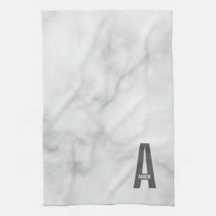 Linge De Cuisine Monogramme et nom personnalisés gras modernes