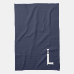 Linge De Cuisine Monogramme et nom personnalisés gras modernes