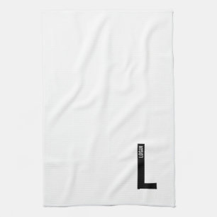 Linge De Cuisine Monogramme et nom personnalisés gras modernes
