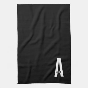 Linge De Cuisine Monogramme et nom personnalisés gras modernes