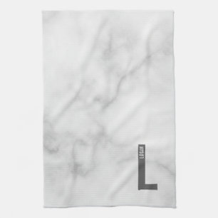 Linge De Cuisine Monogramme et nom personnalisés gras modernes