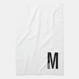 Linge De Cuisine Monogramme et nom personnalisés modernes