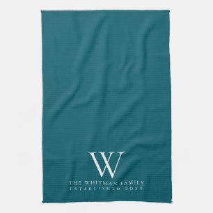 Linge De Cuisine Monogramme familial Élégante cuisine Turquoise