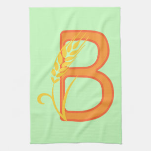 Linge De Cuisine monogramme floral B lettre majuscule