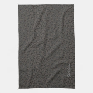 Linge De Cuisine Monogramme gris noir frais d'impression de guépar