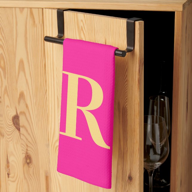 Linge De Cuisine Monogramme Moderne (Pliage en tiers)