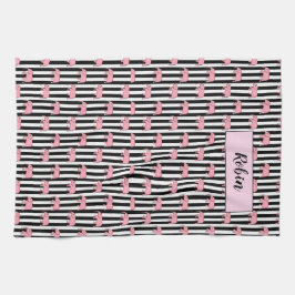 Linge De Cuisine Monogramme moderne Eléphants roses Motifs