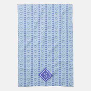 Linge De Cuisine Monogramme Motif des rayures cardiaques du pays