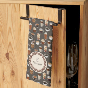 Linge De Cuisine Monogramme Nom Café Lover Café