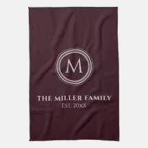 Monogramme | Nom de famille | Bourgogne et gris