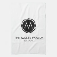 Monogramme | Nom de famille | Médaillon noir et bl