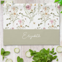Monogramme personnalisé Fleur sauvage floral