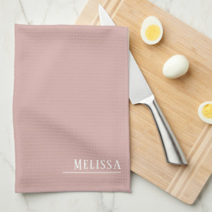 Linge De Cuisine monogramme personnalisé, rose vif moderne