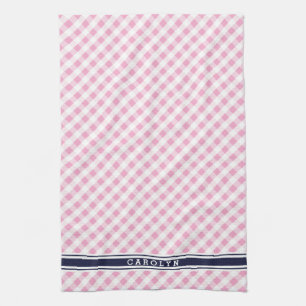 Linge De Cuisine monogramme rose de très bon goût chic de motif de