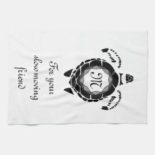 Linge De Cuisine Monogramme silhouette de la tortue noire Diamond