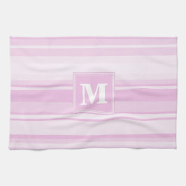 Linge De Cuisine Monogrammes à rayures roses pour bébé